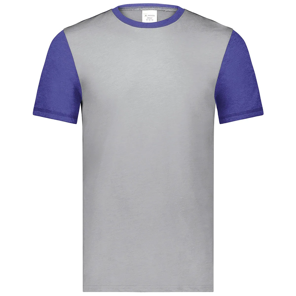 Augusta Sportswear Men's Grey Heather/Purple Heather Gameday Vintage Ringer Tee