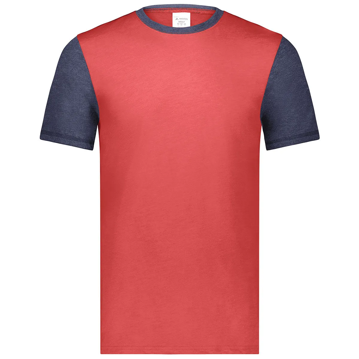 Augusta Sportswear Men's Scarlet Heather/Navy Heather Gameday Vintage Ringer Tee