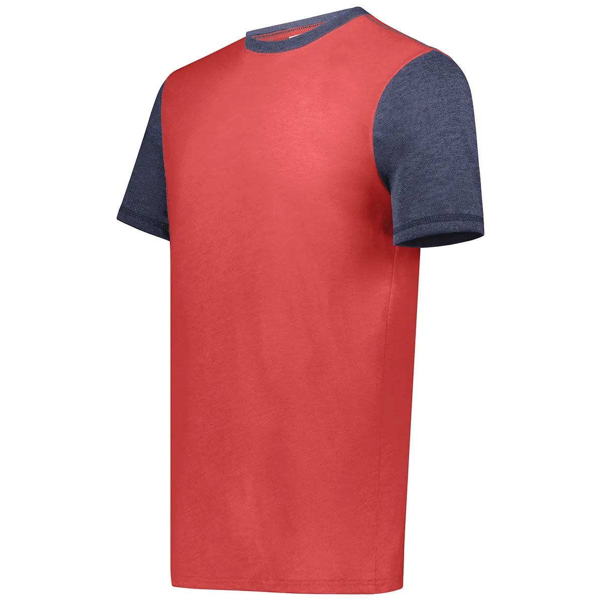 Augusta Sportswear Men's Scarlet Heather/Navy Heather Gameday Vintage Ringer Tee