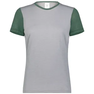 Augusta Sportswear Women's Grey Heather/Dark Green Heather Gameday Vintage Ringer Tee