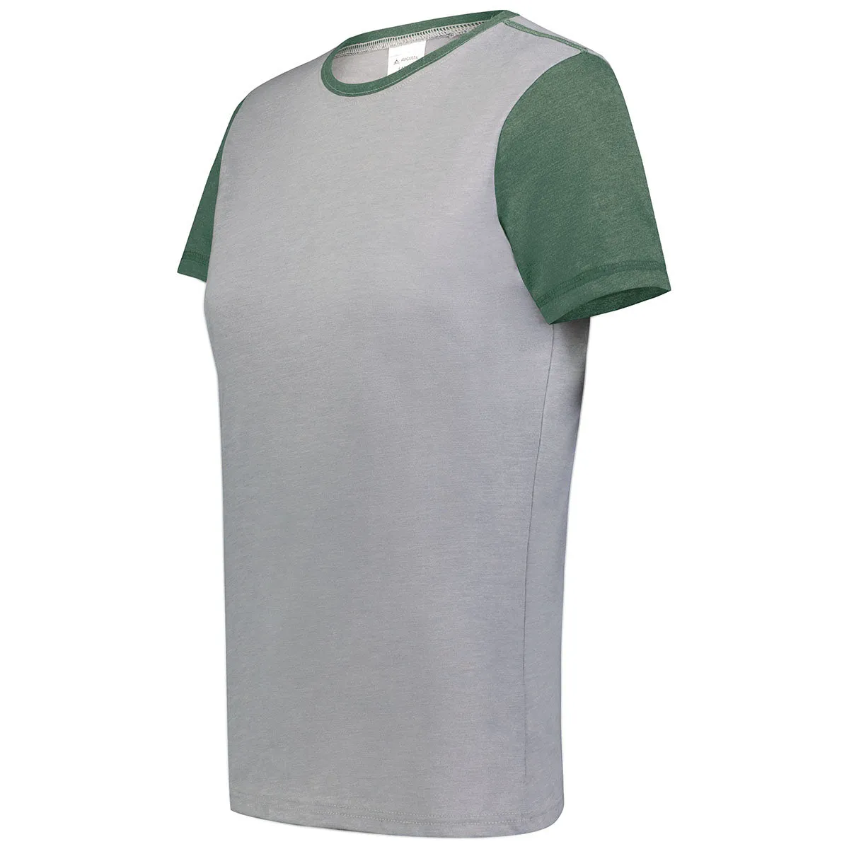 Augusta Sportswear Women's Grey Heather/Dark Green Heather Gameday Vintage Ringer Tee