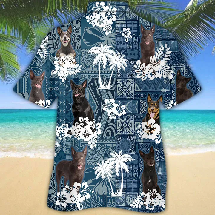 Australian Kelpie Hawaiian Shirt, Dog Hawaiian Shirt Men, Short Sleeve Hawaiian Aloha Shirt