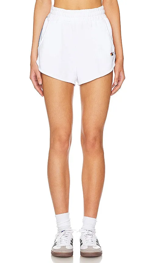 Aviator Nation 5 Stripe Lounger Short in White