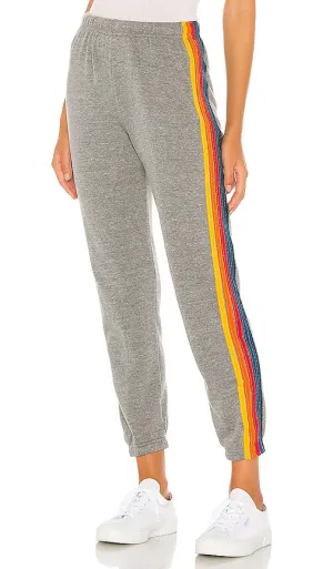 Aviator Nation 5 Stripe SweatTrackpants & Sweatpants in Grey