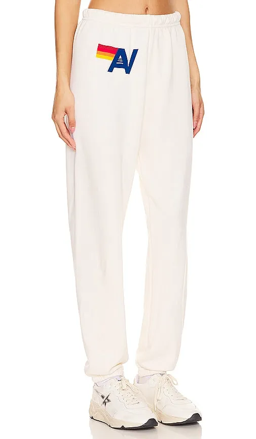 Aviator Nation Logo Sweatpant in Ivory