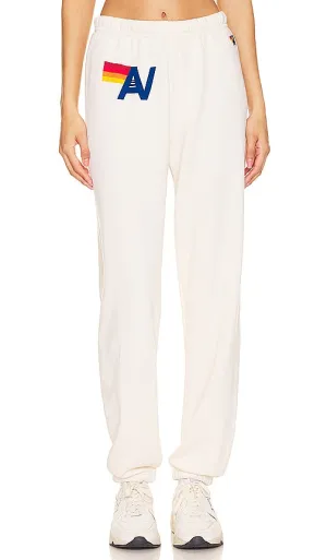Aviator Nation Logo Sweatpant in Ivory