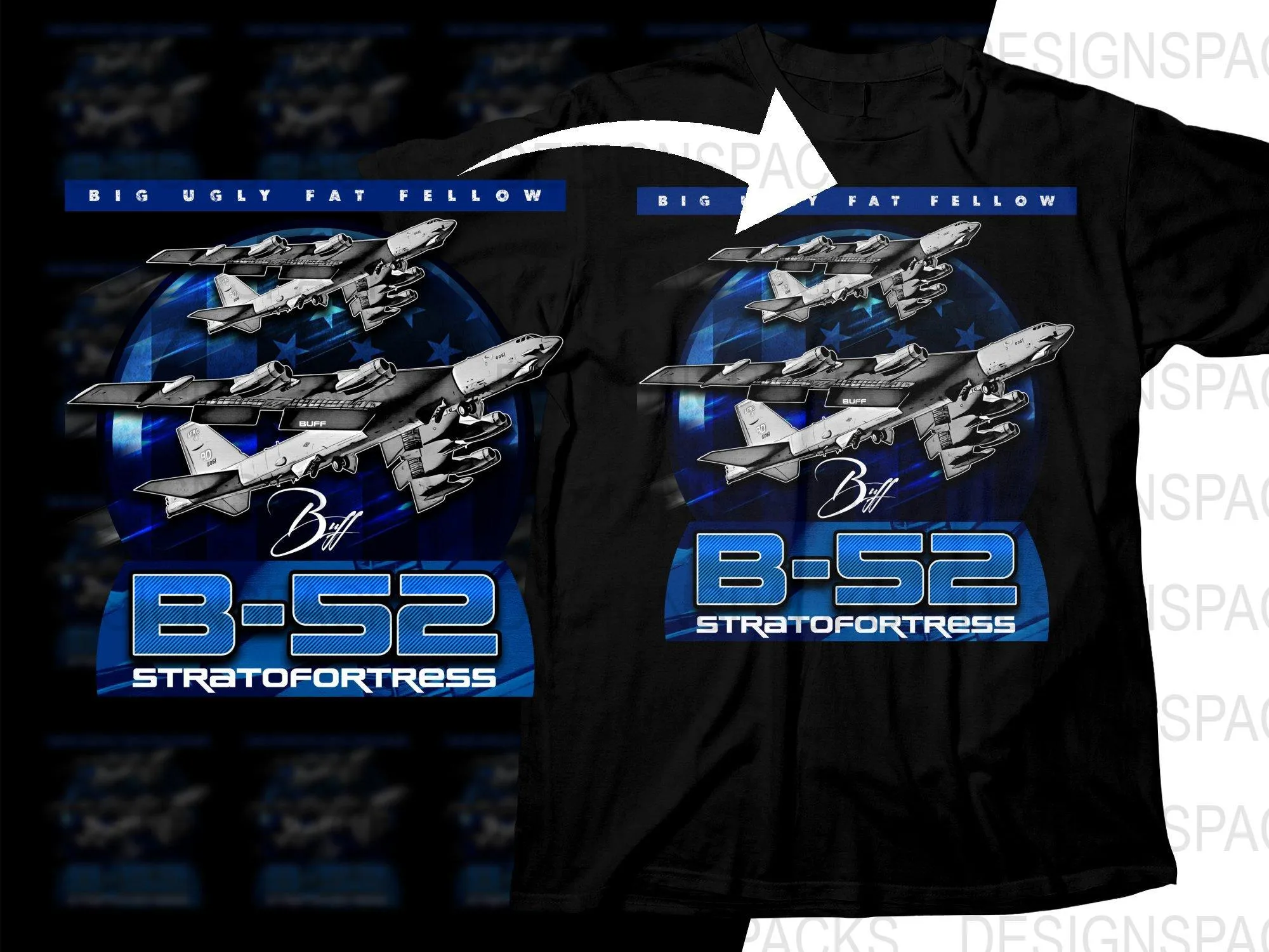 B-52 Stratofortress Buff Design Png Digital Download