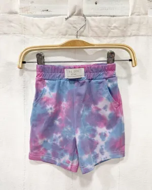 BABY & KIDS PINK N BLUE tie-dye jogger shorts