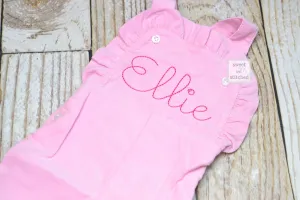 Baby girl monogrammed Fall Pink Corduroy overalls, Pink Cord monogrammed Christmas overalls, Monogrammed overalls, baby girl outfit