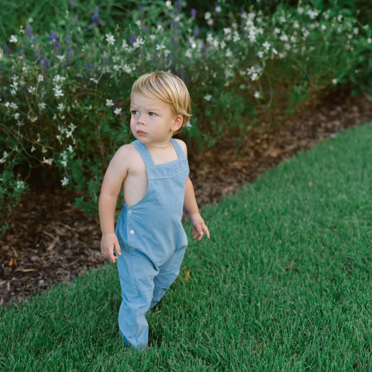 baby lagoon blue corduroy overalls