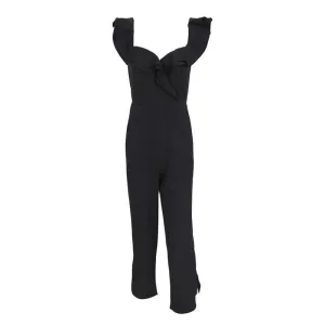Backless Off Shoulder Black Jumpsuit