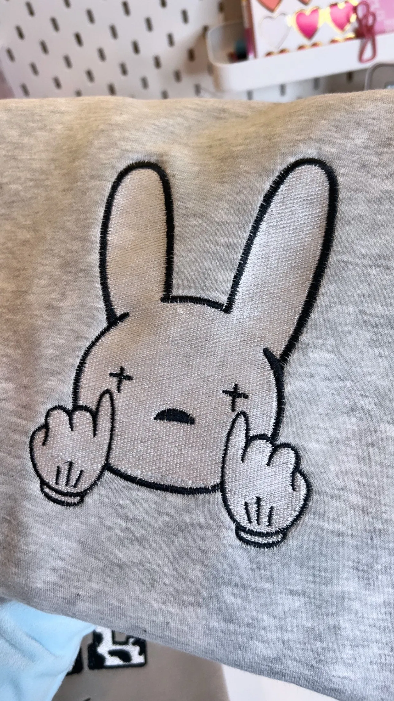 Bad Bunny Embroidered Sweatshirt | Bad Bunny Embroidered Sweatshirts