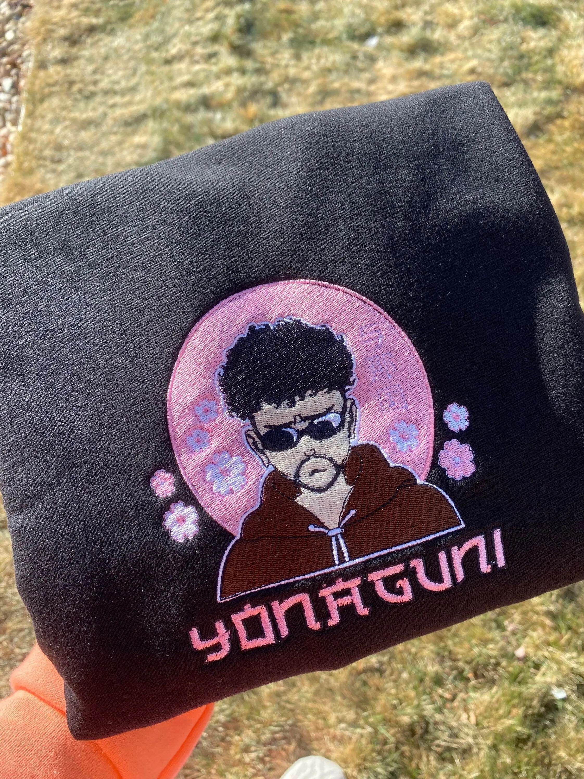 Bad Bunny Embroidered Sweatshirt | Bad Bunny Yonagumi Embroidered Sweatshirts