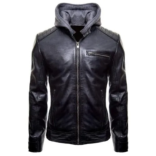 Batman Hoodie Genuine Biker Real Leather Jacket