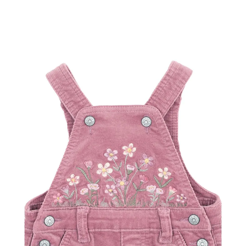 Bebe Flossy Embroidered Cord Overalls