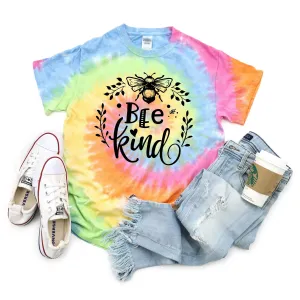 Bee Kind tie dye shirt, tie dye clothing, Bee Gift tie dye t shirt, tie dye tshirt, Kindness pastel tie dye shirt, bee kind gifts