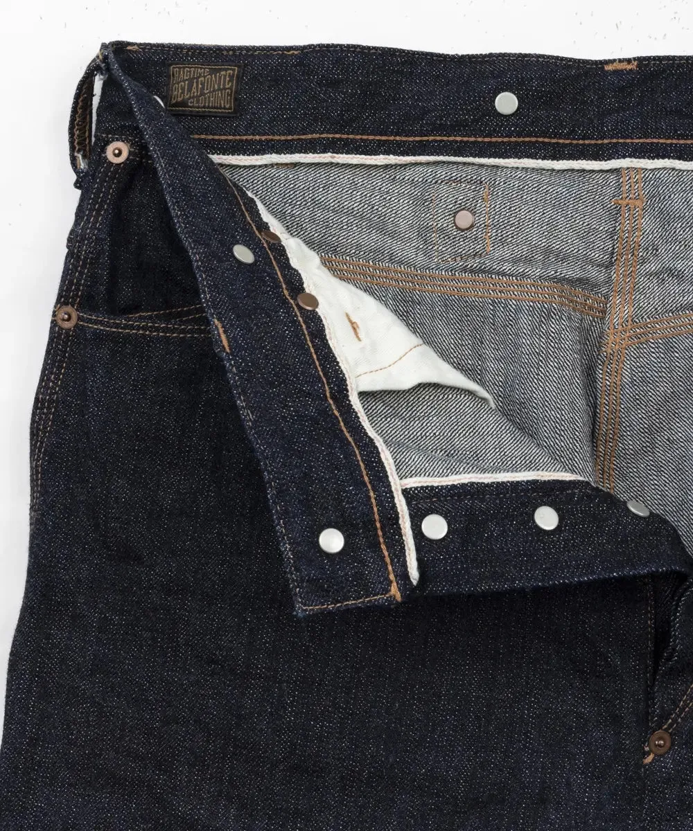 Belafonte Ragtime Clothing, Garage Denim Buckleback 11.50 oz, Indigo, BF-23-36