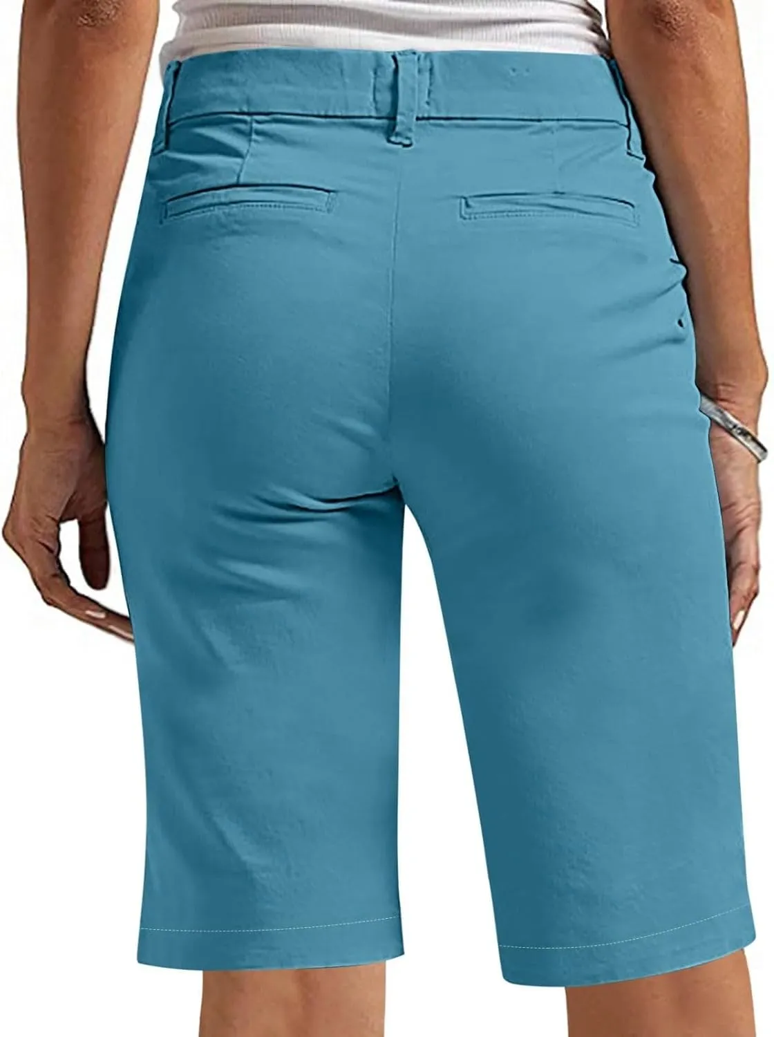 Bermuda Shorts for Women 2025 Summer Casual High Waisted Pockets Straight Leg Athletic Vacation Chino Shorts