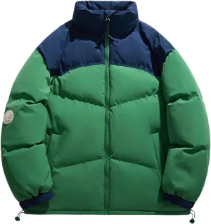 Bidobibo Quilted Jacket Men Lightweight Long Sleeve Puffer Coat Warm Winter Jackets for Men 2025 Stand Collar Winter Coat