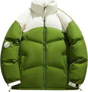 Bidobibo Quilted Jacket Men Lightweight Long Sleeve Puffer Coat Warm Winter Jackets for Men 2025 Stand Collar Winter Coat