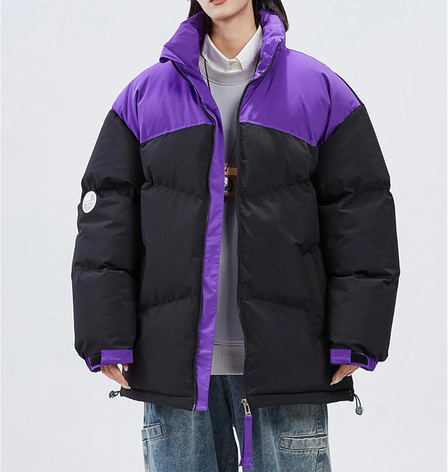 Bidobibo Quilted Jacket Men Lightweight Long Sleeve Puffer Coat Warm Winter Jackets for Men 2025 Stand Collar Winter Coat
