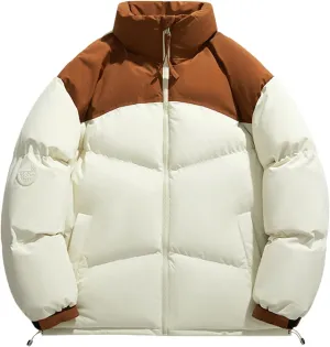 Bidobibo Quilted Jacket Men Lightweight Long Sleeve Puffer Coat Warm Winter Jackets for Men 2025 Stand Collar Winter Coat