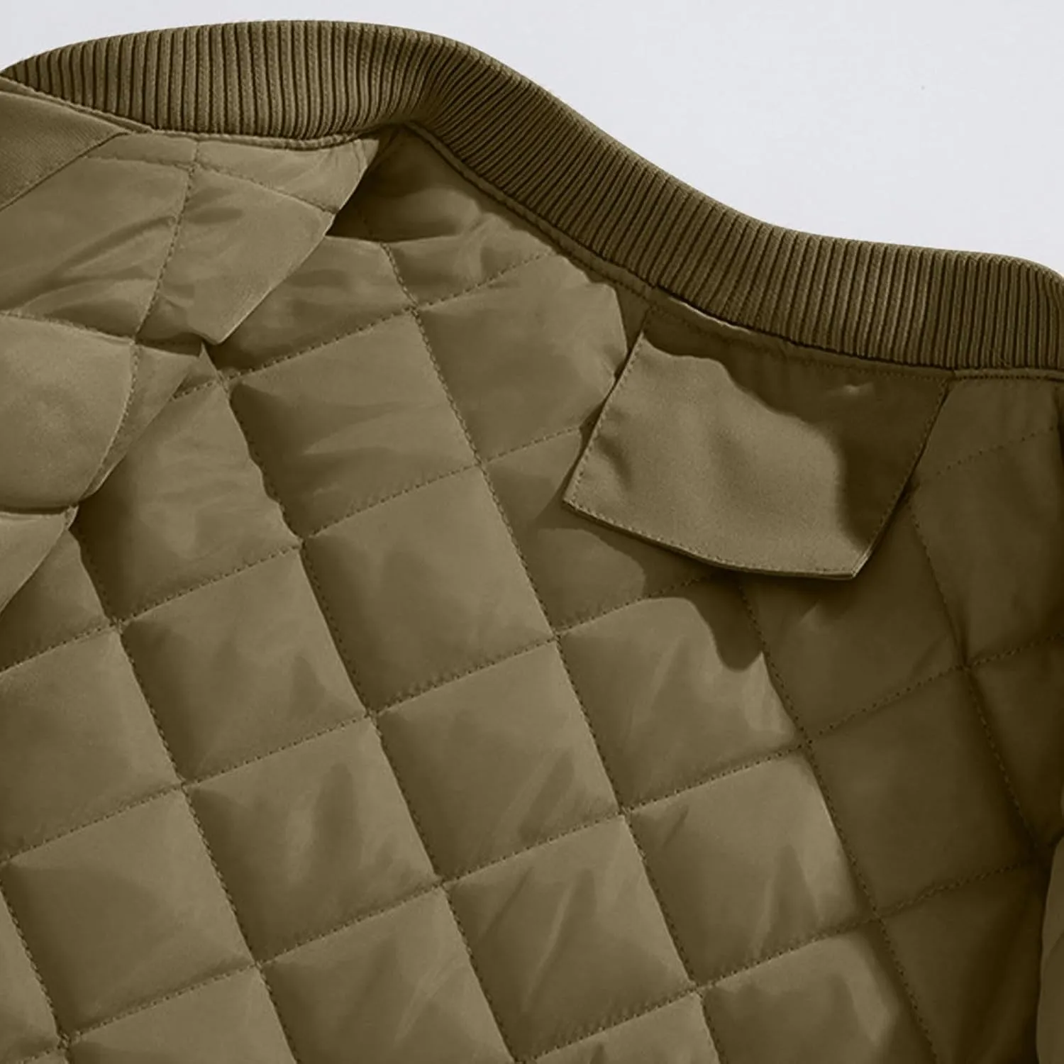 Bidobibo Quilted Jacket Men Lightweight Solid Warm Coat Plus Size Trendy Winter Coats for Men Long Sleeve Puffer Jackets