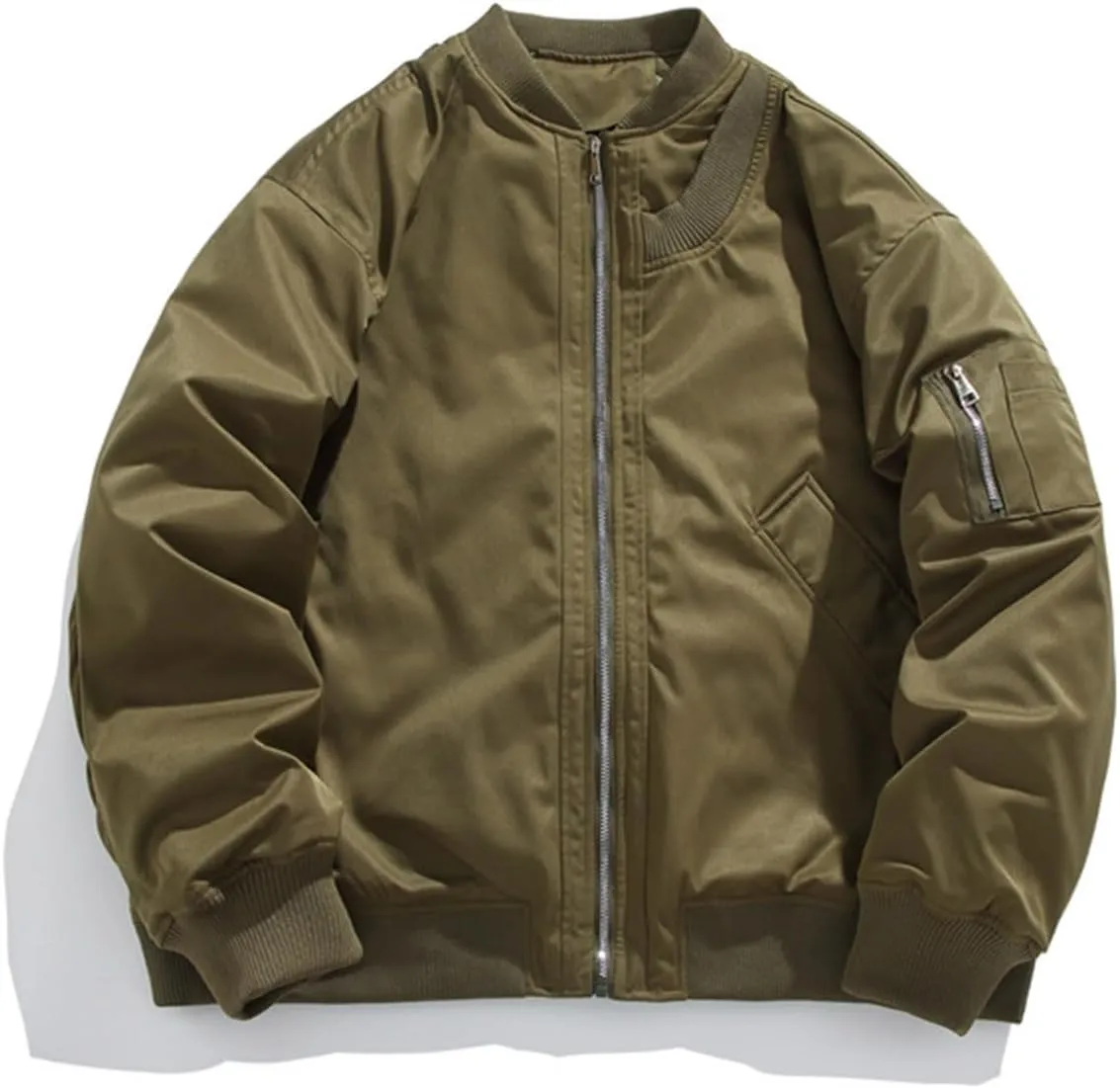 Bidobibo Quilted Jacket Men Lightweight Solid Warm Coat Plus Size Trendy Winter Coats for Men Long Sleeve Puffer Jackets