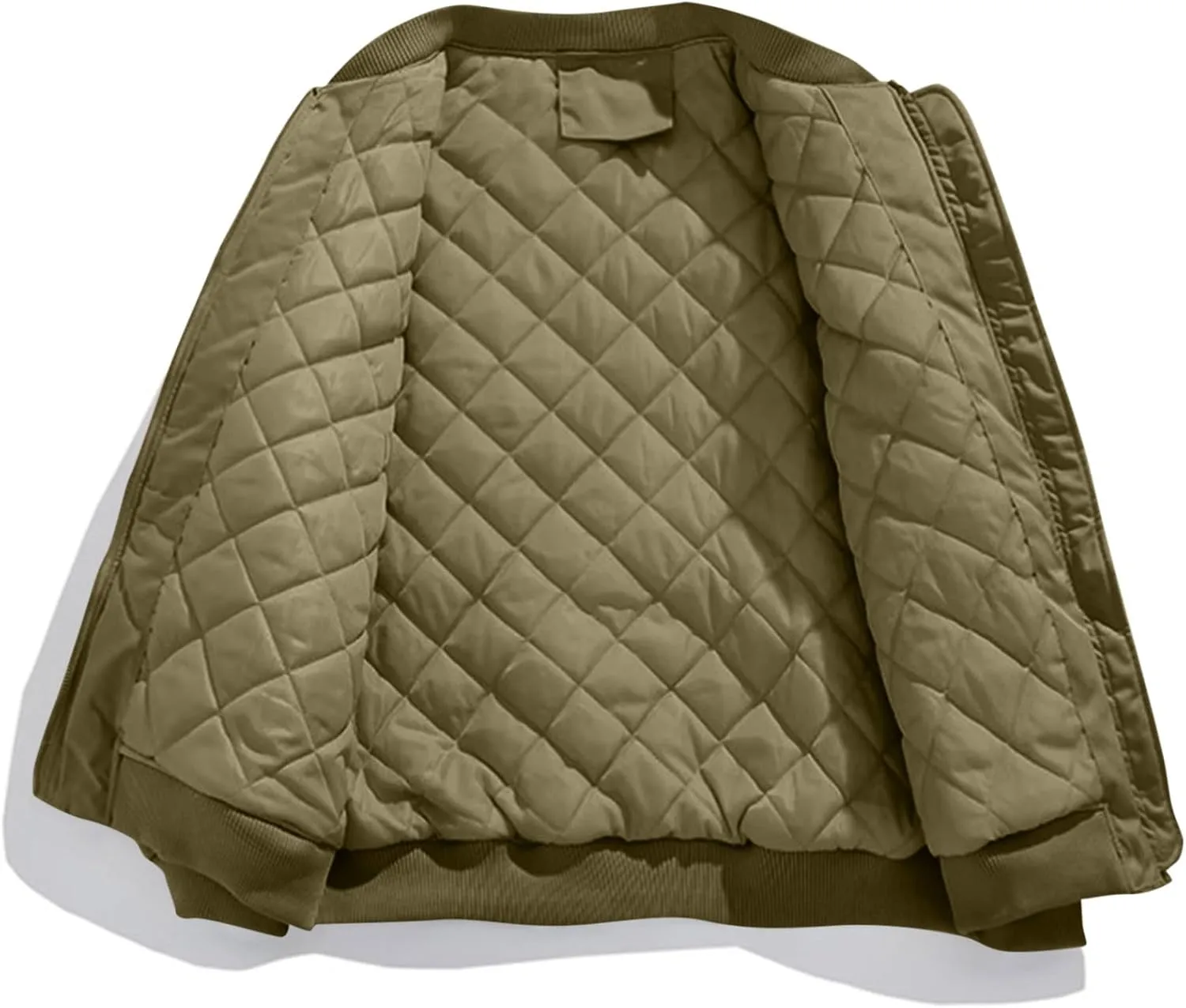 Bidobibo Quilted Jacket Men Lightweight Solid Warm Coat Plus Size Trendy Winter Coats for Men Long Sleeve Puffer Jackets