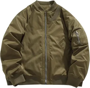 Bidobibo Quilted Jacket Men Lightweight Solid Warm Coat Plus Size Trendy Winter Coats for Men Long Sleeve Puffer Jackets