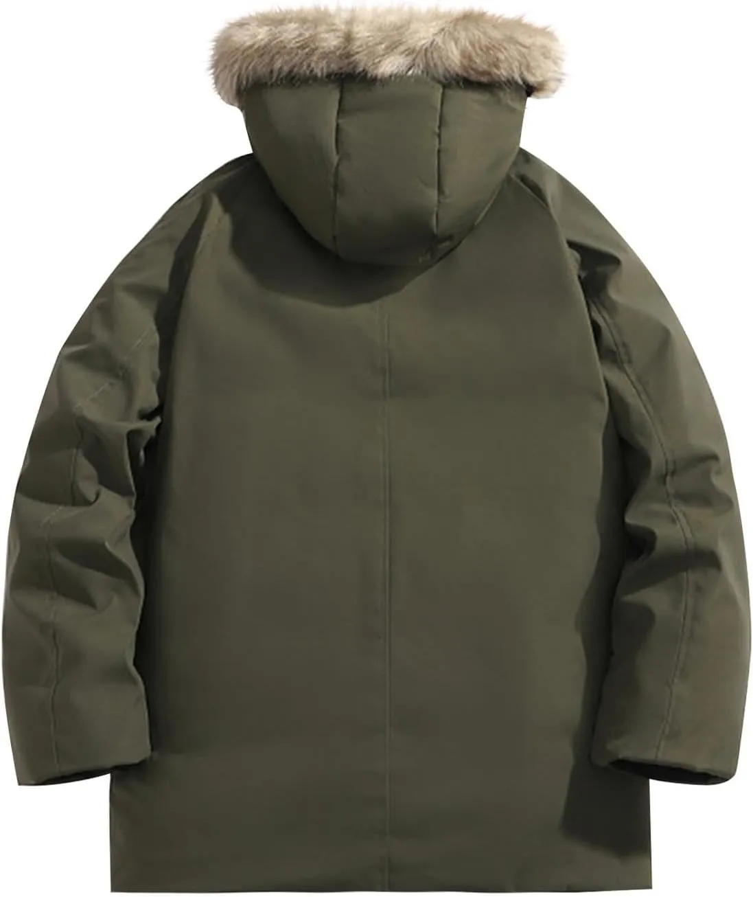 Bidobibo Reversible Quilted Jacket Men Winter Jacket with Fur Hood Winter Coats for Men Warm Parka Long Sleeve Puffer Coat
