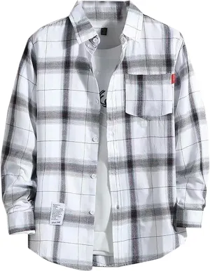 BIFUTON Mens Lightweight Flannel Shirts Long Sleeve Button Down Plaid Shirt Men Flannel Jackets for Mens Cardigan Sweater