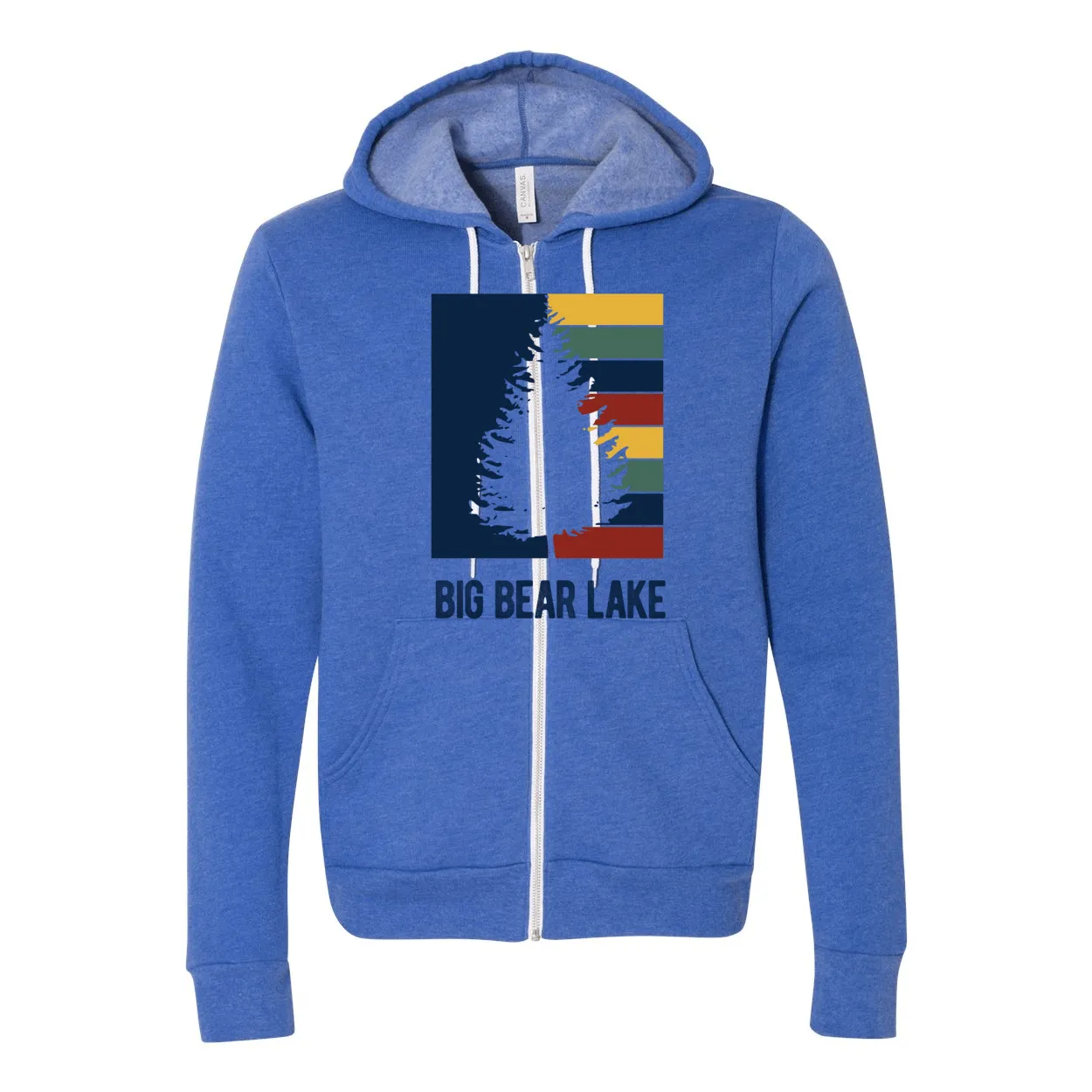Big Bear Lake Striped Tree - Zip-up Hoodie