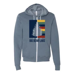 Big Bear Lake Striped Tree - Zip-up Hoodie