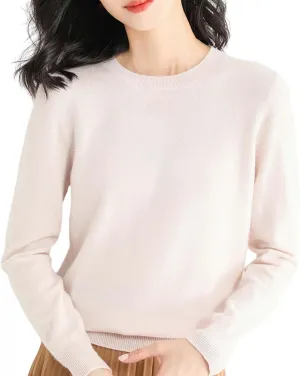 Big Sweaters for Women Sweater Women's Autumn and Winter Short Pullover Solid Color Loose Loose Crewneck Knit Solid