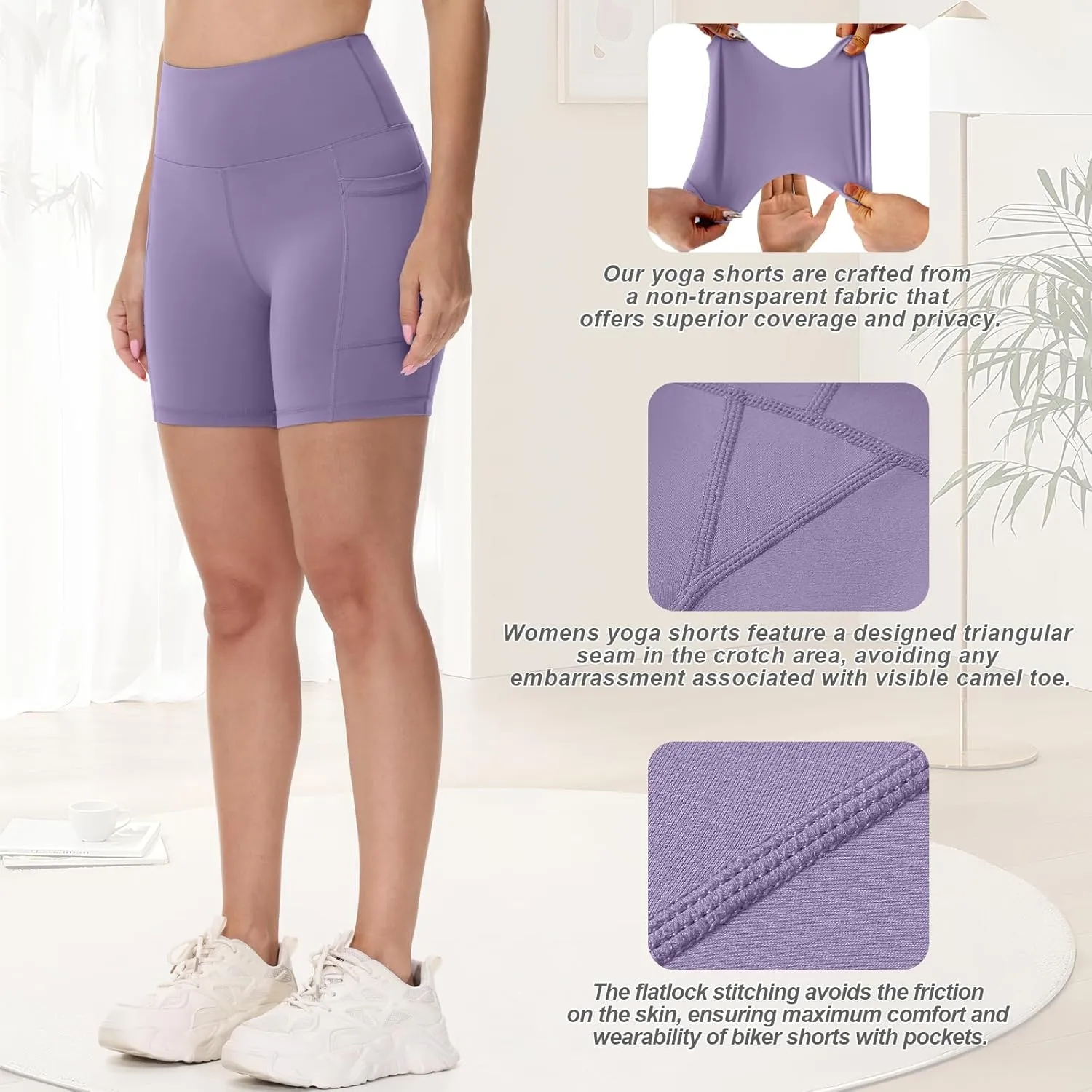 Biker Shorts Women Tummy Control Yoga Shorts Breathable Gym Shorts Spandex Shorts High Waisted Running Shorts