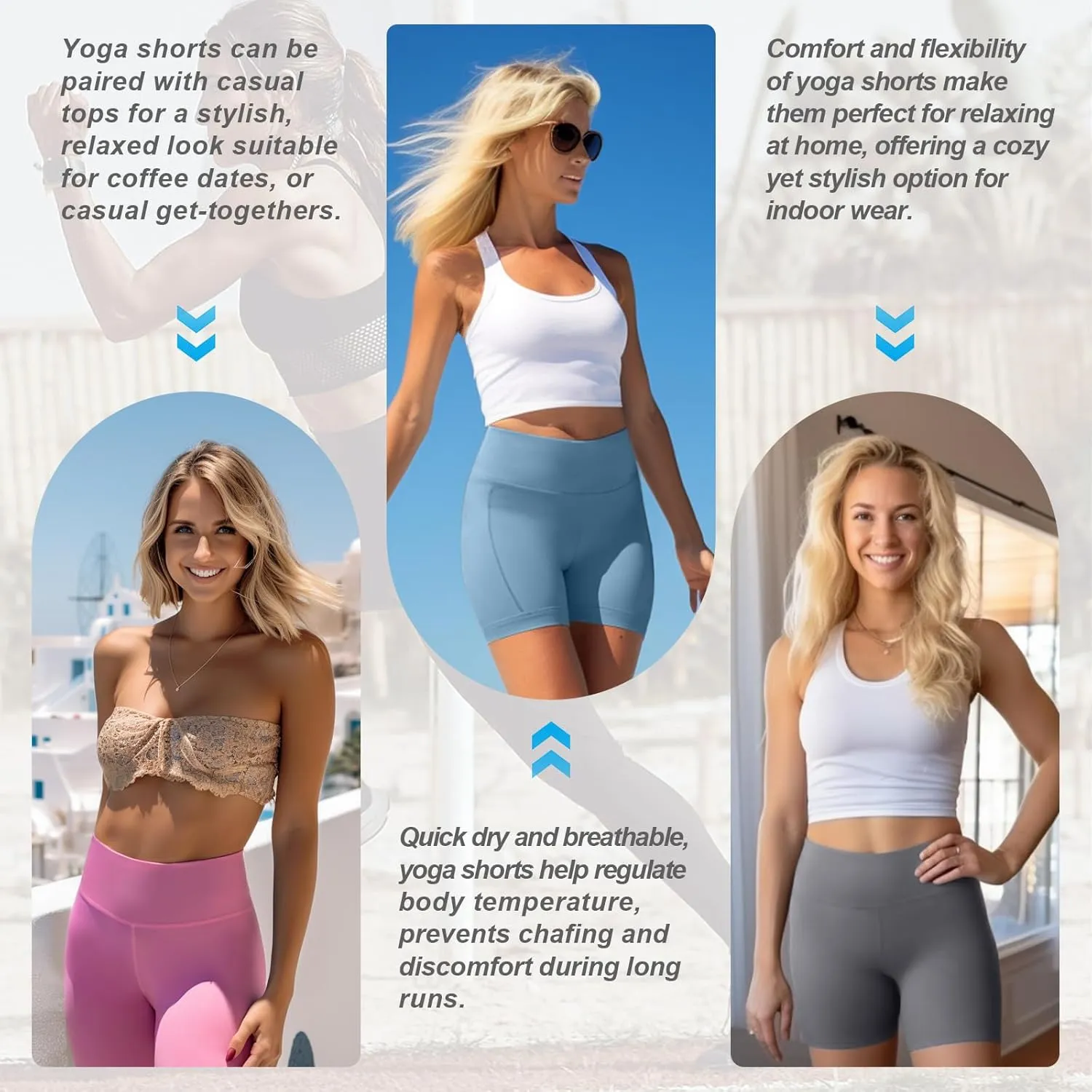 Biker Shorts Women Tummy Control Yoga Shorts Breathable Gym Shorts Spandex Shorts High Waisted Running Shorts