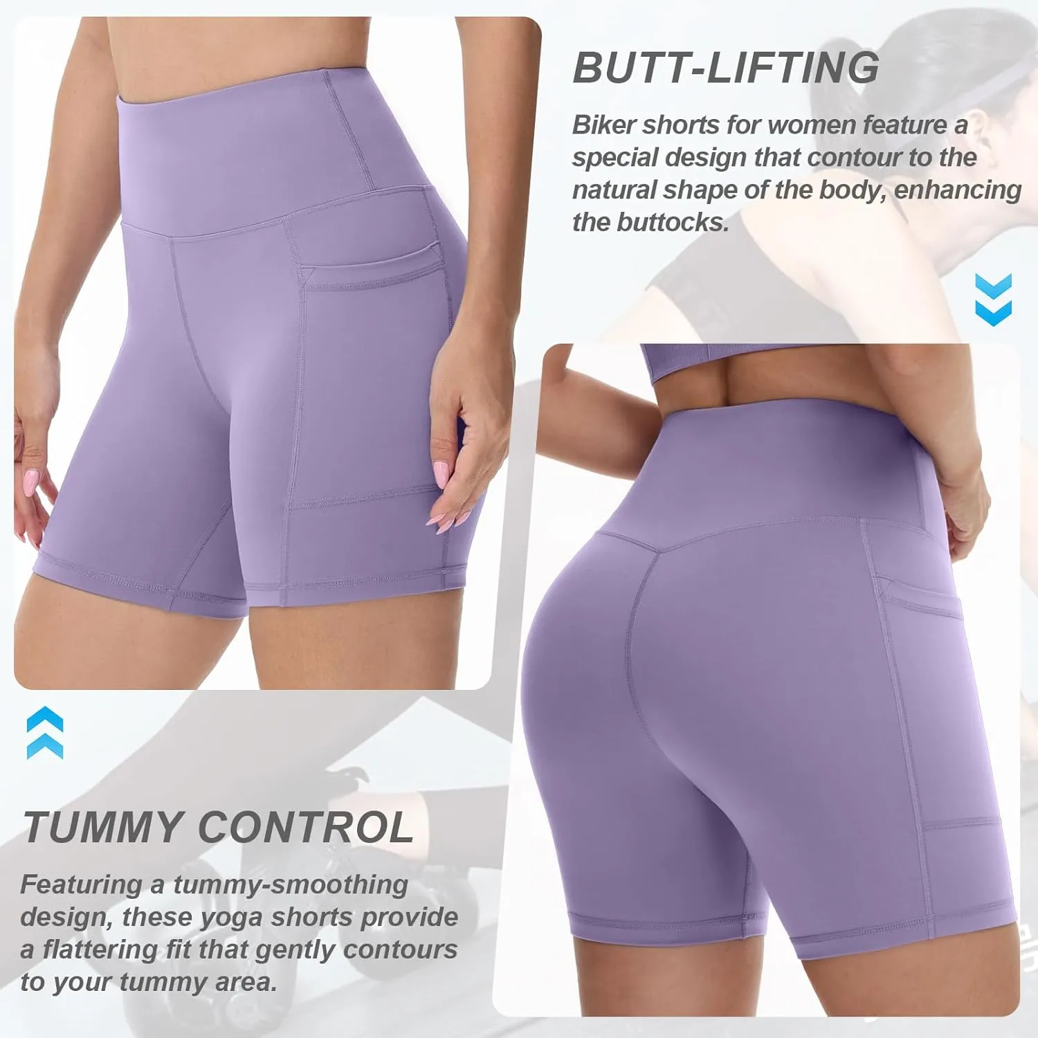 Biker Shorts Women Tummy Control Yoga Shorts Breathable Gym Shorts Spandex Shorts High Waisted Running Shorts