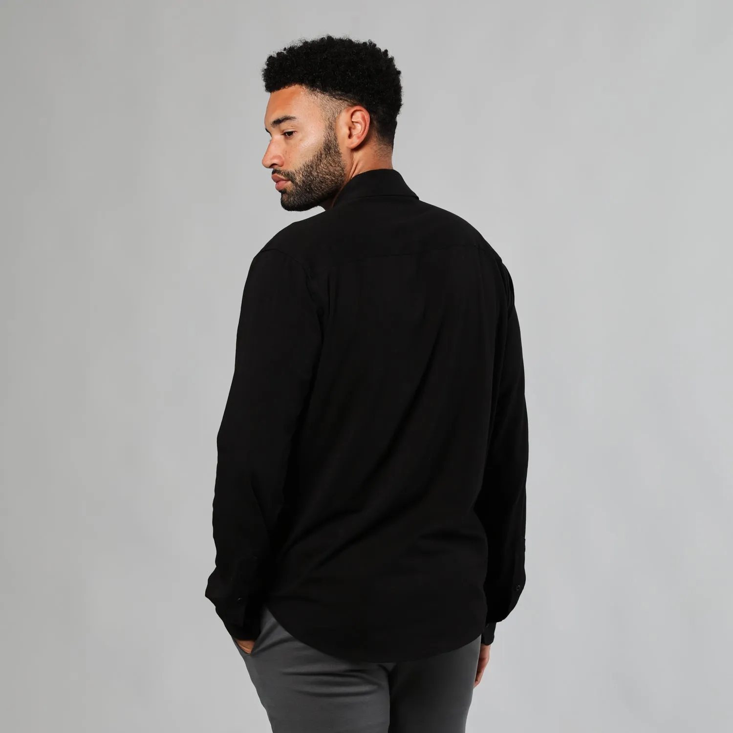 Black & Navy Long Sleeve Knit Shirt 2-Pack