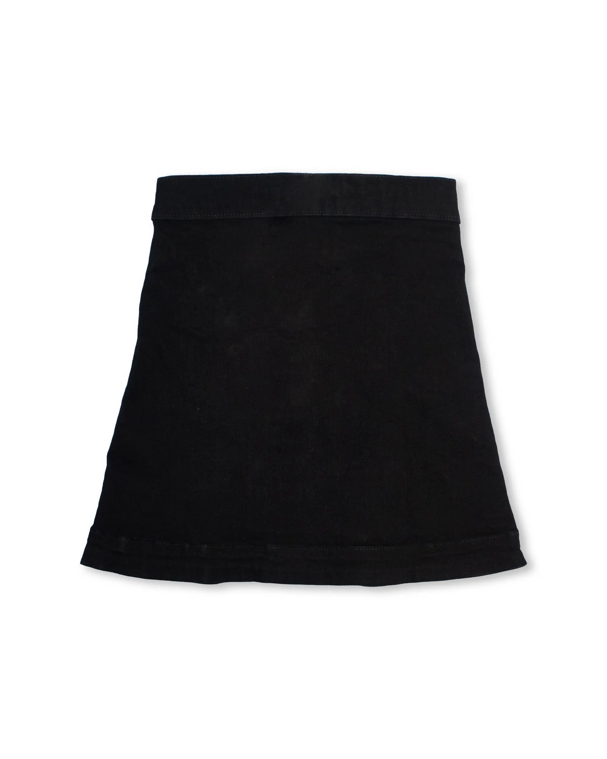 BLACK BUTTON-DOWN SKIRT