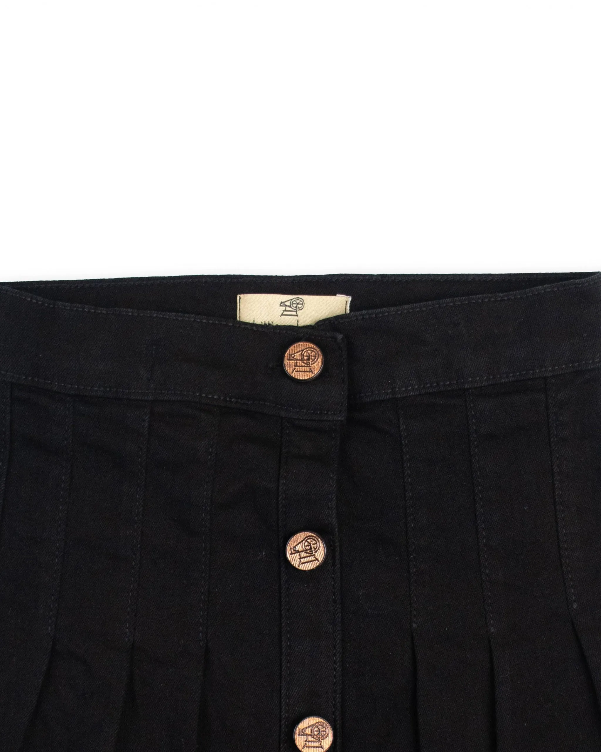 BLACK BUTTON-DOWN SKIRT
