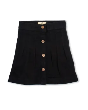 BLACK BUTTON-DOWN SKIRT