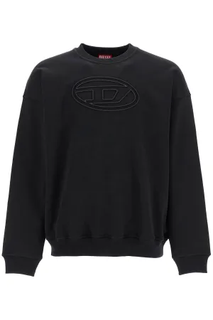 black cotton sweatshirt with embroidered s-mart-bigoval logo A03790 0JYYJ BLACK