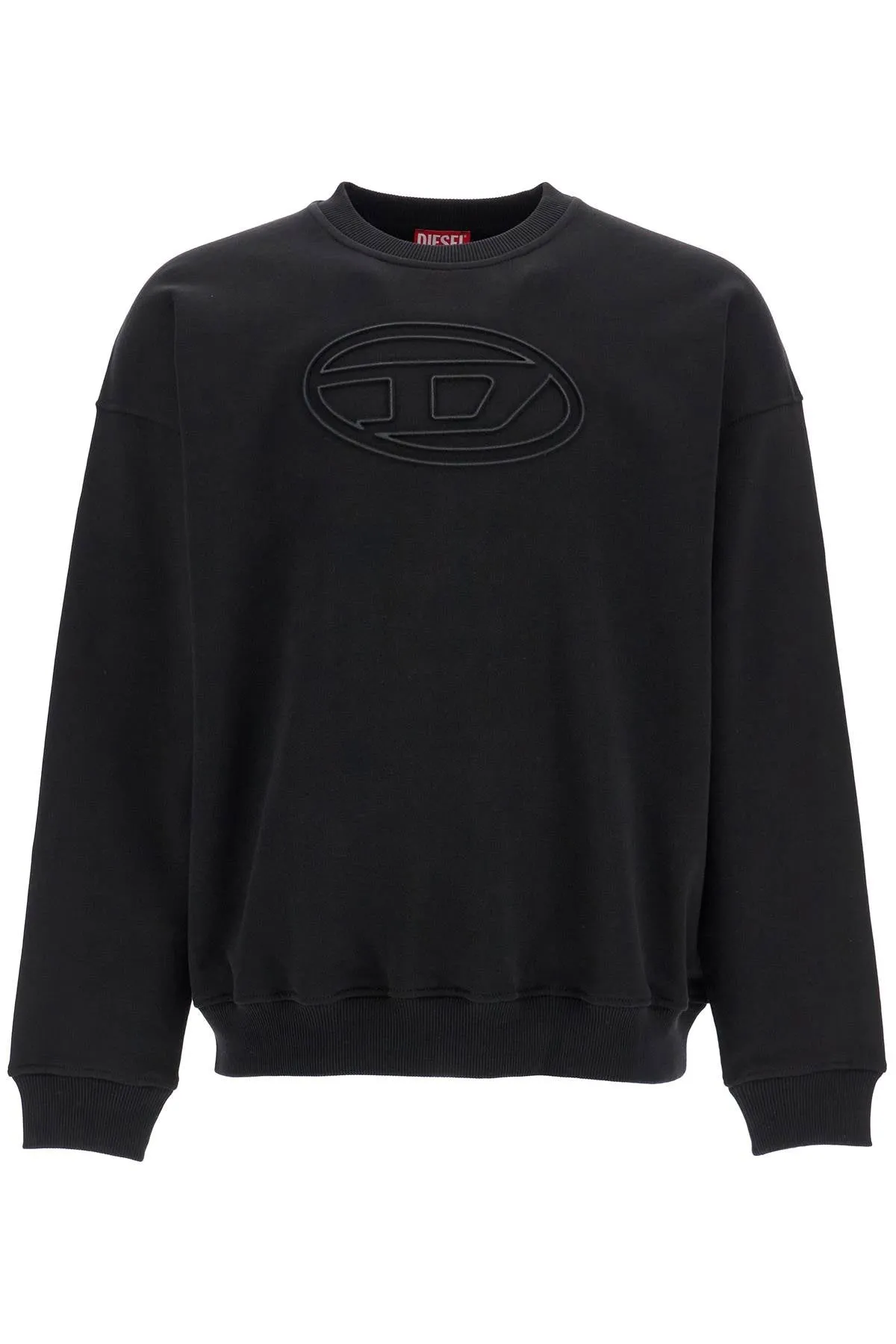 black cotton sweatshirt with embroidered s-mart-bigoval logo A03790 0JYYJ BLACK