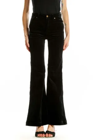Black High-Waisted Flared Denim Jeans