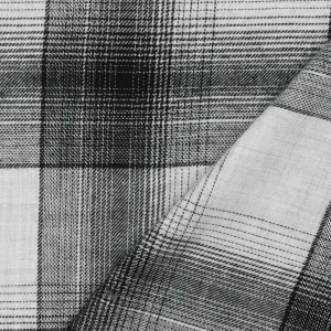 Black-Off-White Famous Maker Cotton Plaid Flannel Woven Fabric