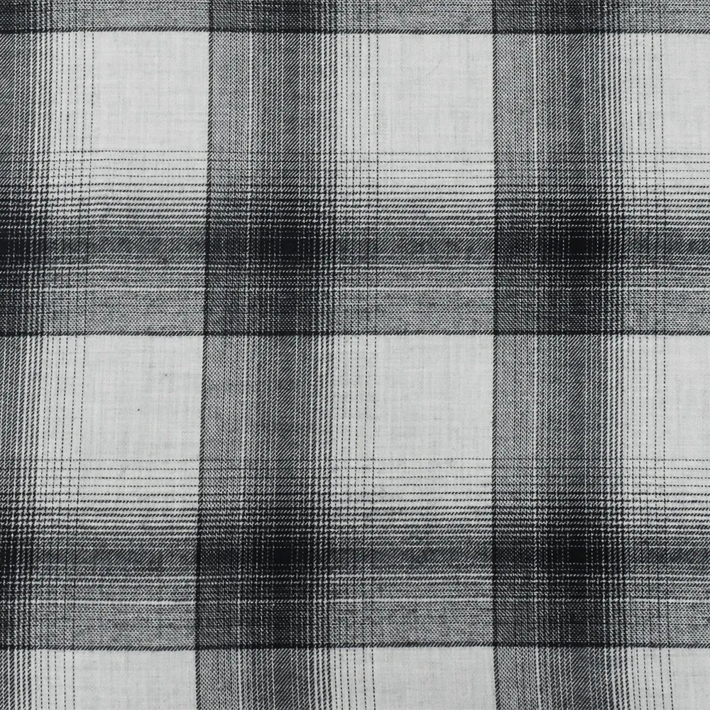 Black-Off-White Famous Maker Cotton Plaid Flannel Woven Fabric