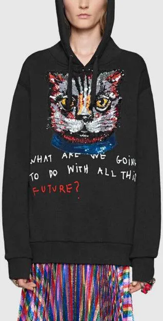 Black Patch-Embellished Hoodie