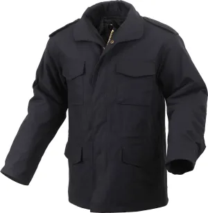 Black - Tactical M-65 Field Jacket Army Coat M1965 - Poly/Cotton with Liner