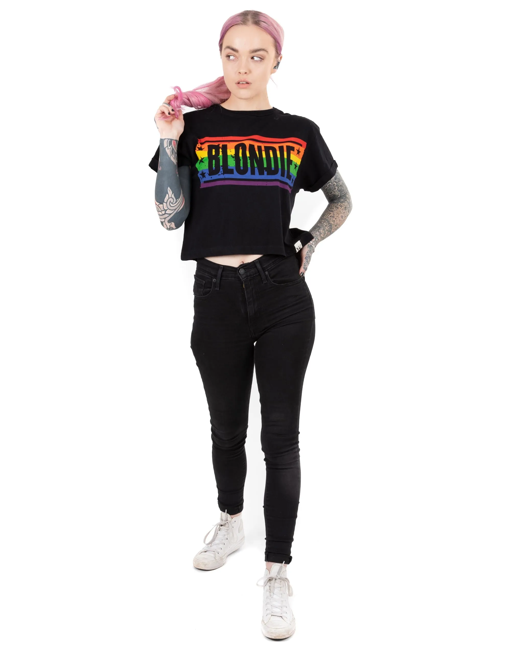 Blondie Rainbow Cropped T-Shirt For Women